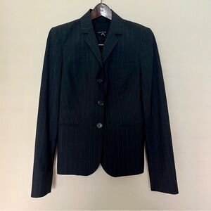 THE LIMITED Pinstripe‎ Office Charcoal Grey 3 Buttoned Lined Blazer Size 6